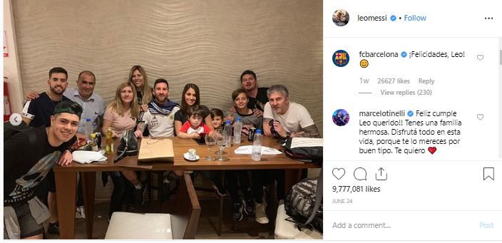 The family post of Leo Messi is the 3rd most-liked Instagram post of 2019 June.