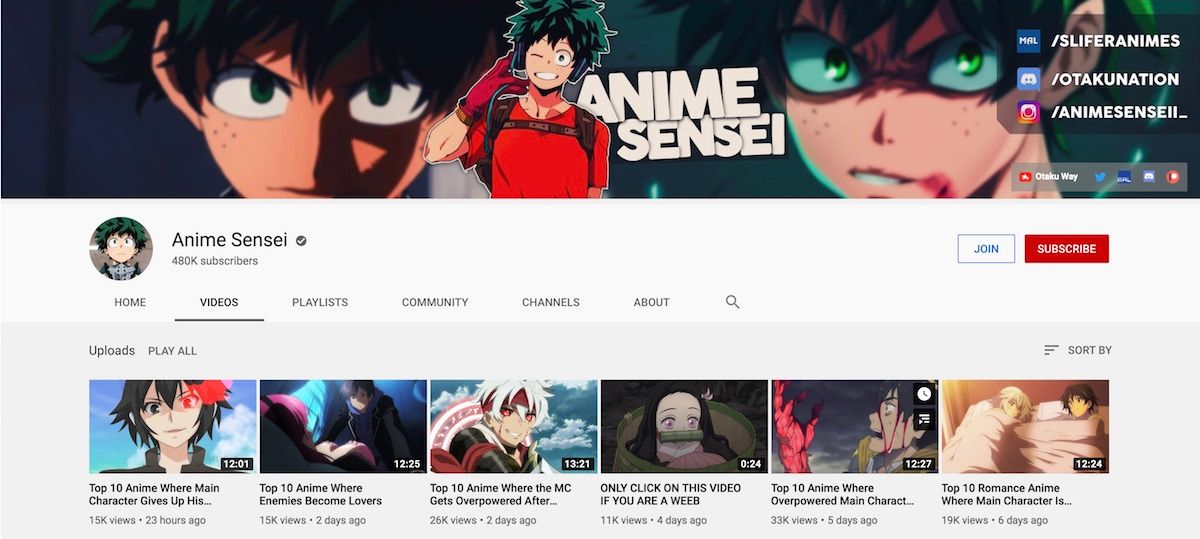 Channel youtube anime resmi