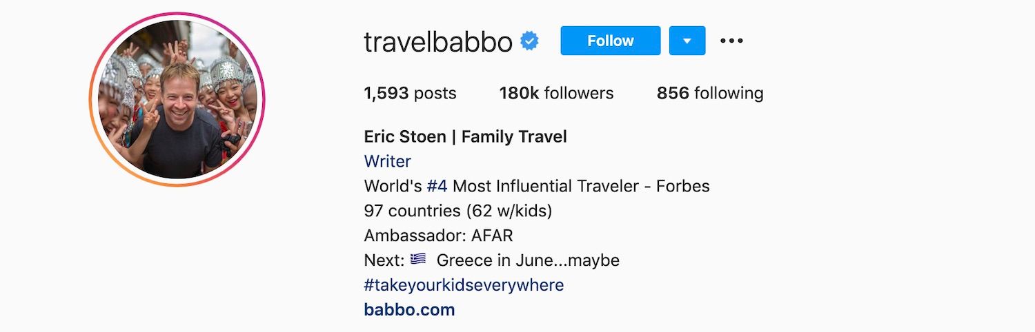 Travel Babbo is one of the most popular Family Travel Influencers on Instagram.