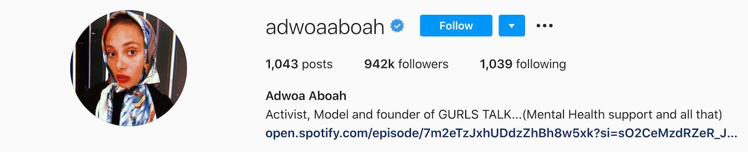 Adwoa Aboah Instagram