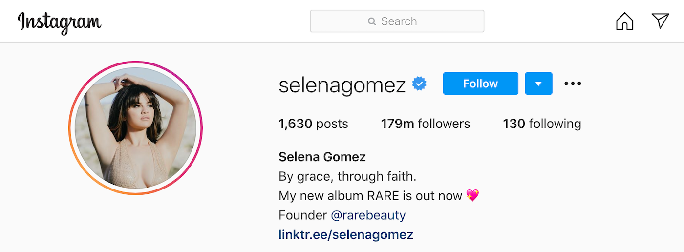 Selena Gomez has almost 180 million followers on Instagram.