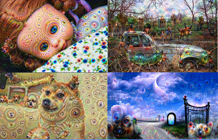 A series of paintings released by “Deep Dream.”