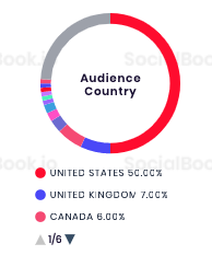 50% of the followers of tech channel CNET are from the United States.