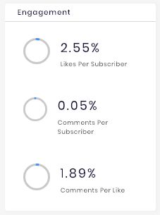 Engagement rate section of PewDiePiw's YouTube channel