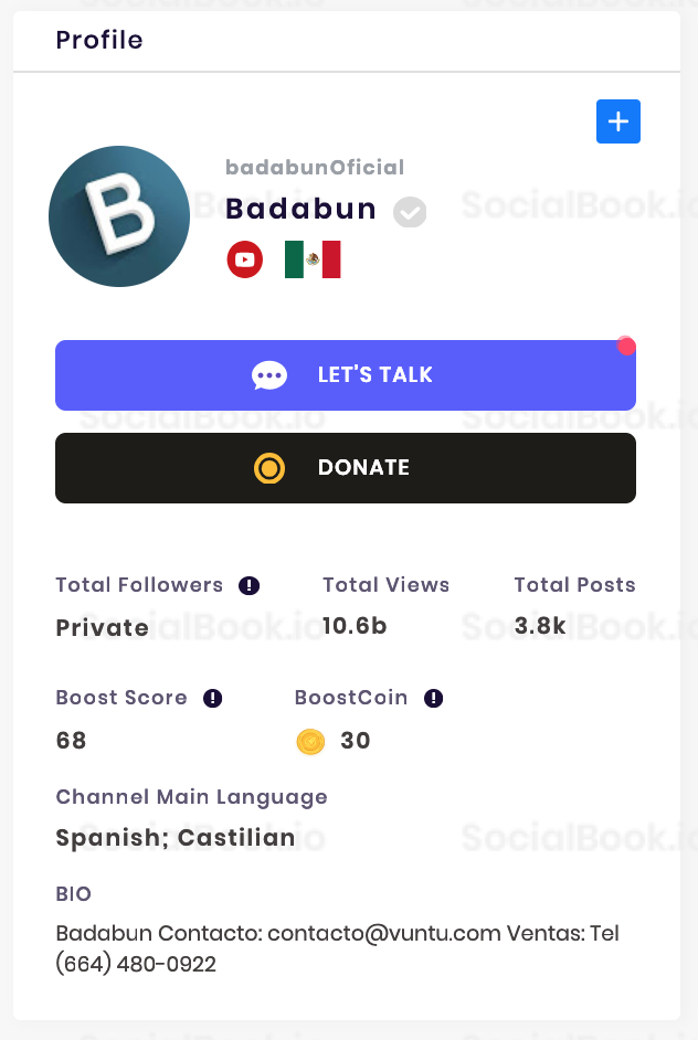 badabun socialbook profile