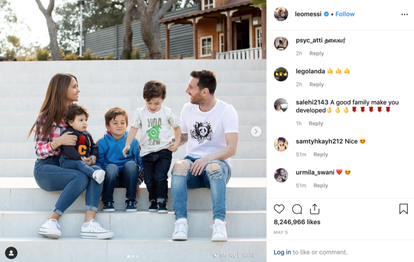 Messi with his family